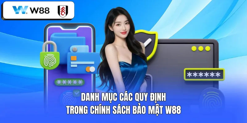 Danh mục các quy định trong chính sách bảo mật W88